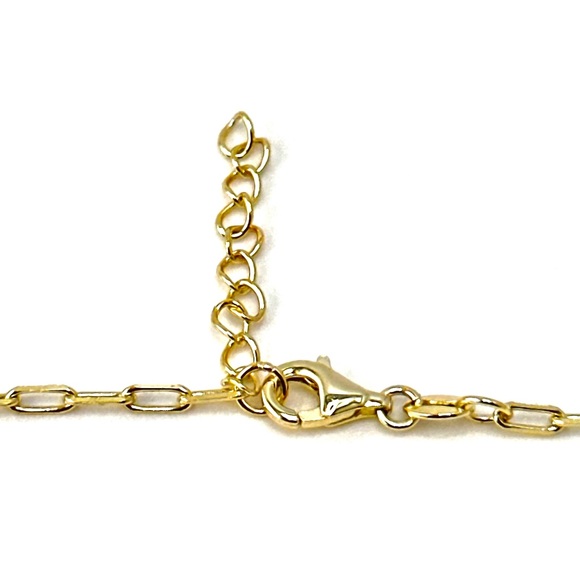 18K Gold Plated over 925 Solid Sterling Silver Link Chain Heart Bracelet - Picture 5 of 8